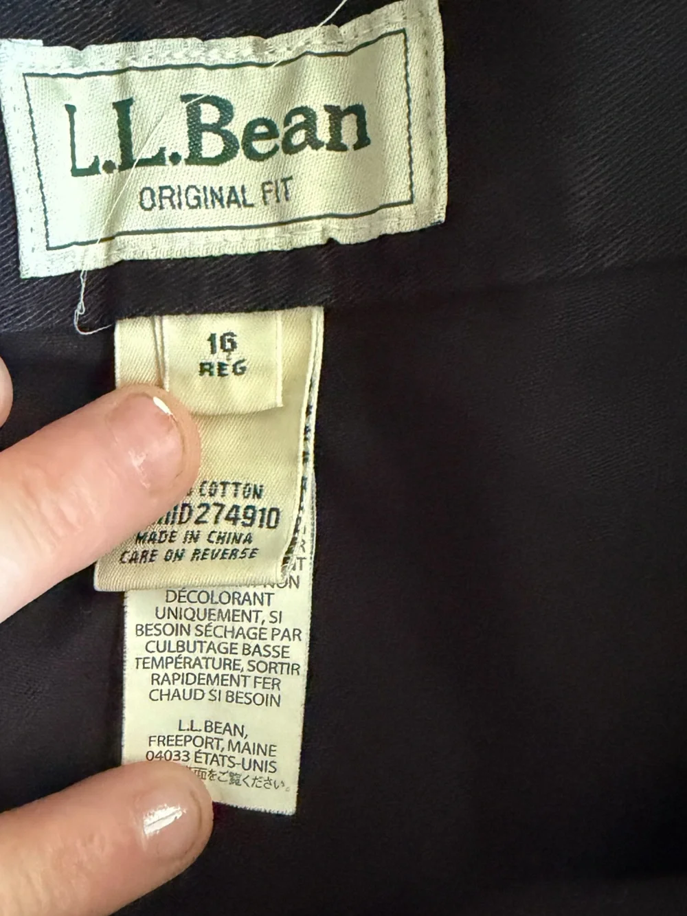 L.L.Bean Women's 16 Regular Original Fit Navy Blue Shorts 100% Cotton